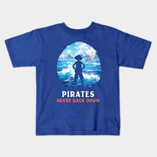 Pirates Never Back Down Anime Kids T-Shirt